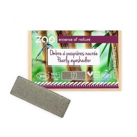 ZAO essence of nature - Recharge Ombre à paupières rectangle Nacrée 123 Gris kaki - 1,3 gr