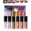 Eyeliner Liquide Paillettes 6 Couleurs, Crayon Yeux Waterproof Make Up Set,Crayons Fards à Paupières scintillant à séchage Ra...