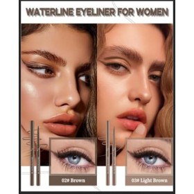 Crayon Yeux Waterproof Marron, Eyeliner Gel doux et Lisse, Texture Gel Crémeuse et Mate, Eyeliner Longue Durée Résistant aux ...