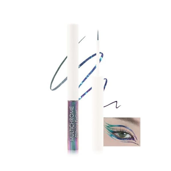 Chameleon Crayon Yeux Liquide, Eyeliner Pailleté Métallique Coloré, Waterproof Durée, Pointe Ultra-Fine, Multicolore Très Pig