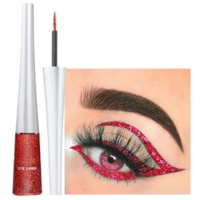 Eyeliner rouge pailleté, brillant liquide, imperméable, résistant aux frottements, crayon eyeliner métallique, crayon kaya ro...