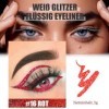 Eyeliner rouge pailleté, brillant liquide, imperméable, résistant aux frottements, crayon eyeliner métallique, crayon kaya ro...