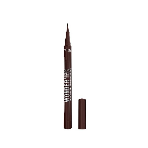 Rimmel Eyeliner WonderInk, Waterproof, Longue tenue, Mate, Application facile, 002 Spiced Chestnut, 1.2 ml