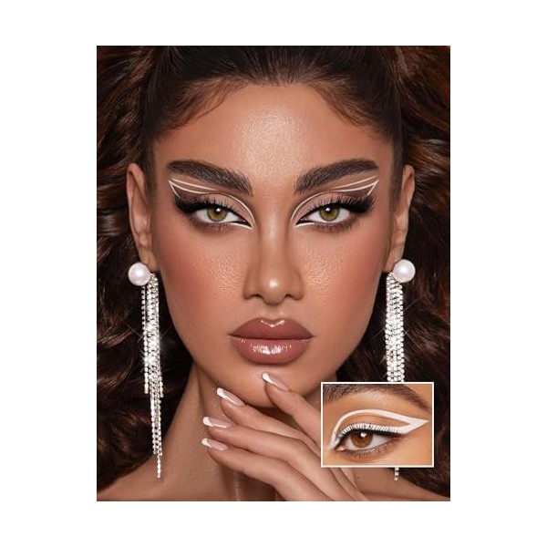 Jutqut Eyeliner en gel mat, imperméable et résistant aux taches, crayon à paupières végétalien longue durée pour séchage rapi...