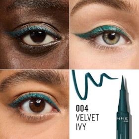 Rimmel Eyeliner WonderInk, Waterproof, Longue tenue, Mate, Application facile, 004 Velvet Ivy, 1.2 ml