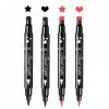 Lot de 4 tampons eyeliner liquides double face avec tampon de maquillage pour les yeux - Imperméable - Double face - Durable 