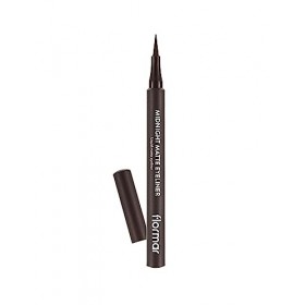 Flormar Midnight Matte Eyeliner – Eyeliner liquide waterproof au fini mat intense – Pointe feutre fine pour une application p