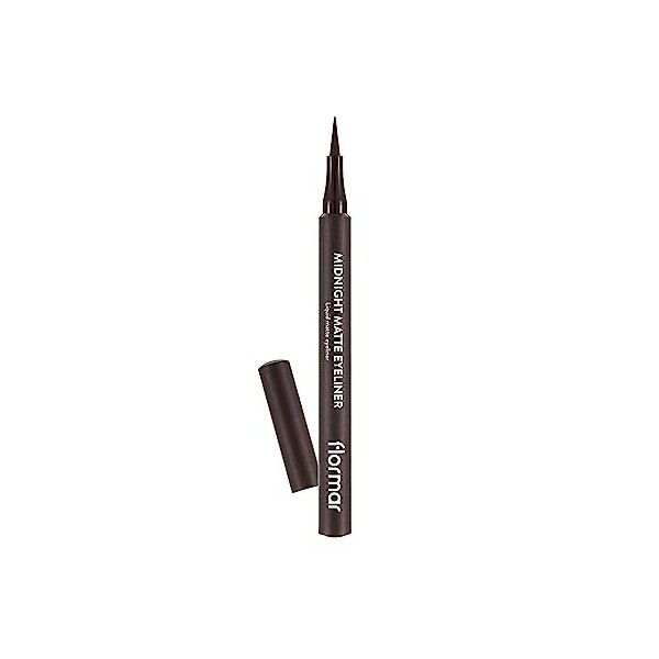 Flormar Midnight Matte Eyeliner – Eyeliner liquide waterproof au fini mat intense – Pointe feutre fine pour une application p