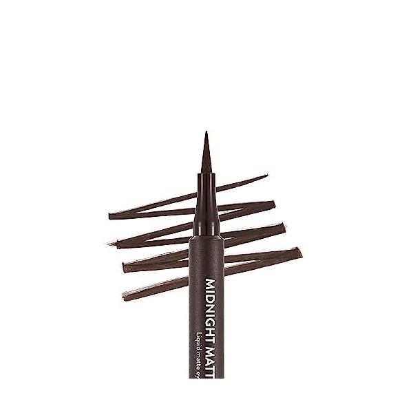 Flormar Midnight Matte Eyeliner – Eyeliner liquide waterproof au fini mat intense – Pointe feutre fine pour une application p
