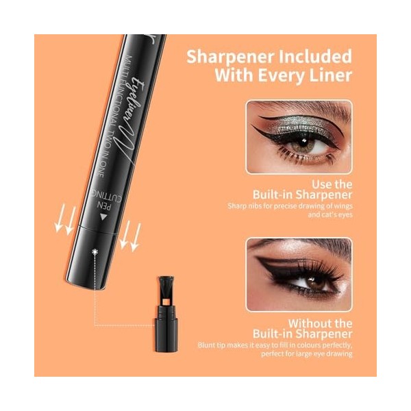 Docolor Waterproof Eyeliner en Gel Noir avec Paillettes et Mine Rotative Sans Pointes Crayon Eye-Liner Eyeliner / Khôl / Crayon