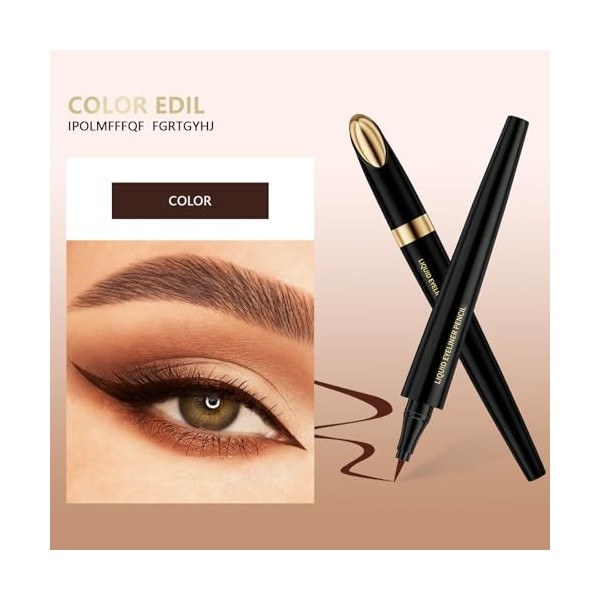 Catlinez Eyeliner waterproof, Eye liner liquide longue tenue, Résistant à la transpiration, tenue 24 h sans décoloration, Emb