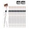 12 Pcs Crayon Blanc Yeux Mat Kit, Soyeux et Doux Eyeliner Pencils avec 2 Taille-crayon, Waterproof et Longue Tenue, Multi-use...