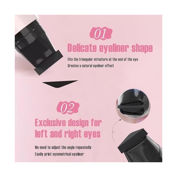2pcs stylos eyeliner en gel, tampon pliable pour des ailes parfaites, outil eye-liner imperméable, stylo eye-liner résistant 