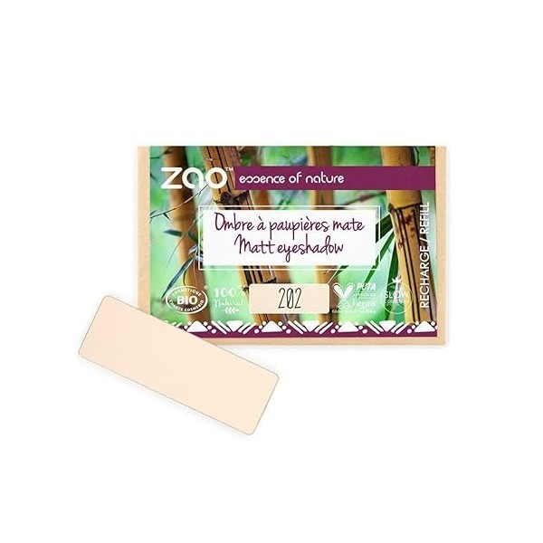 ZAO essence of nature - Recharge Ombre à paupières rectangle Mate 202 Brun beige - 1,3 gr