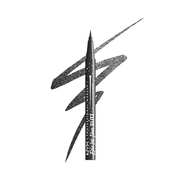 NYX Professional Makeup - Eyeliner Liquide - Tenue 24H et Waterproof - Pointe Ultra Fine - Effet Pailleté Ultra Pigmenté - Fo