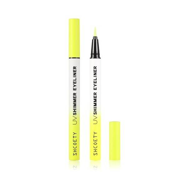 CCbeauty Eyeliner UV fluo - Paillettes - Couleurs fluorescentes - Imperméable - Maquillage des yeux - Pour carnaval, Hallowee...