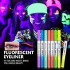 CCbeauty Eyeliner UV fluo - Paillettes - Couleurs fluorescentes - Imperméable - Maquillage des yeux - Pour carnaval, Hallowee...