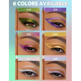 Jutqut Eyeliner violet caméléon - Waterproof & Long Lasting Metallic Eye Liner - Gel de maquillage pailleté - Crayon pour les