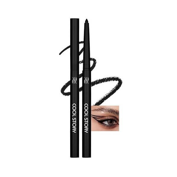 Jutqut Eyeliner en gel mat, imperméable et résistant aux taches, crayon à paupières végétalien longue durée pour séchage rapi