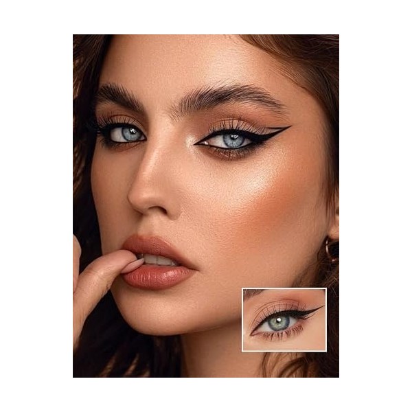 Jutqut Eyeliner en gel mat, imperméable et résistant aux taches, crayon à paupières végétalien longue durée pour séchage rapi