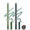 2Pcs Crayon Gel Yeux Vert Teal, Eye Liner Pen Creamy Mat, Eyeliners Effet Tatouage avec Taille-Crayon, Waterproof et Longue T