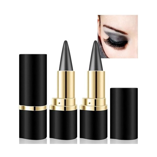 GmwyCzV 2 Pièces Matte Quick-Dry Eyeliner, Gris Eye-liner Imperméable Anti-Taches, Longue Durée Liquide Eye-Liner Stylo Eyeli