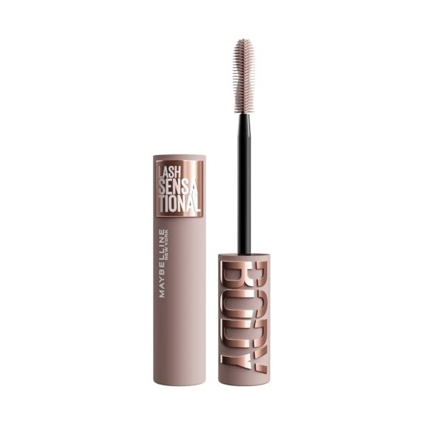 Maybelline New York - Mascara Volume Sensationnel - Body - Brosse incurvée à double hélice - Sans transfert, ne bave pas - Te...