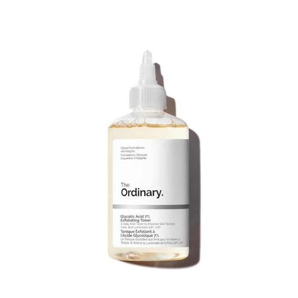 The Ordinary Tonique Exfoliant à lAcide Glycolique 7%, Tonique quotidien illuminant et lissant, pour un teint plus uniforme, ...