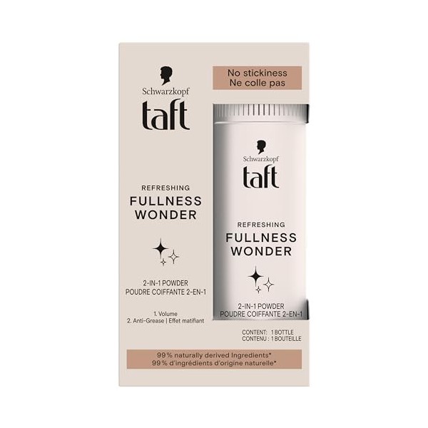 Taft - Schwarzkopf - Poudre Coiffante Cheveux - 2-En-1 - Volume - Longue Durée - Effet Matifiant - Effet Décoiffé - Ne colle 