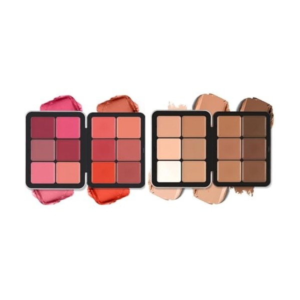 Beauty Searcher Palette de maquillage, 12 couleurs, anti-cernes et palette de blush, entièrement couvrante, durable, résistan...