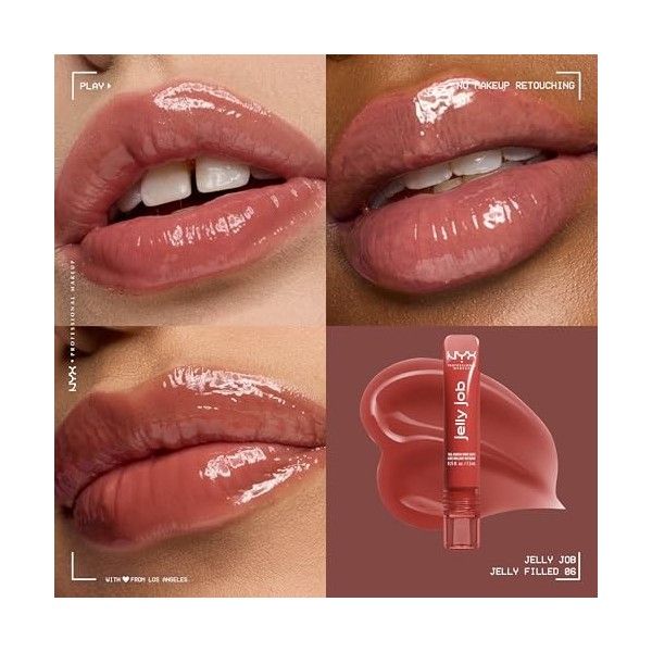 NYX Professional Makeup Jelly Job - Gloss haute brillance - Effet lissant - Sensation de confort - Lèvres visiblement hydraté...