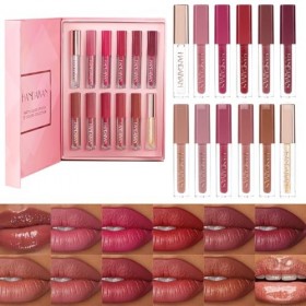 Ensemble de gloss à lèvres 12PCS,Huile de gloss à lèvres brillante et mate,Glaze à lèvres durable pour les femmes et les fill