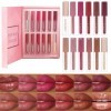 Ensemble de gloss à lèvres 12PCS,Huile de gloss à lèvres brillante et mate,Glaze à lèvres durable pour les femmes et les fill