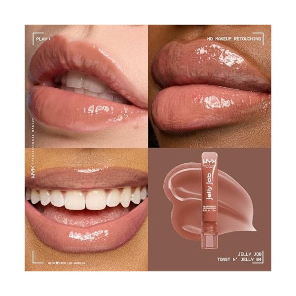NYX Professional Makeup Jelly Job - Gloss haute brillance - Effet lissant - Sensation de confort - Lèvres visiblement hydraté