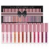 12 Pièces Ensemble de Gloss lèvre Professionnel Maquillage, Huile Brillante Hydratante Soin Teinté pour Lèvres Sèches Gloss