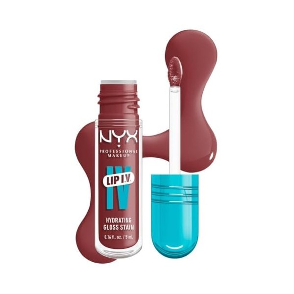 NYX Professional Makeup - Gloss Hydratant Effet Mouillé - Tenue Jusquà 12h - Hautement Pigmenté - Fini Brillant - Lip IV Glo ...