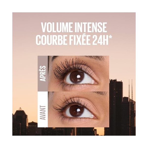 Maybelline New York, Mascara Noir Waterproof, Volume Sensationnel, Cils Gainés et Recourbés Pendant 24H, Cils Sensational Bod