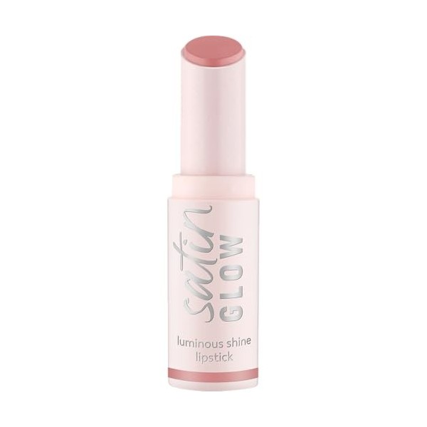 Essence Cosmetics Satin Glow Luminous Shine Lipstick Rouge à Lèvres, Luminescent, Intense en Couleurs 3.5g Maquillage