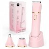 Rasoir Electrique Femme, 3 en 1 Tondeuse électrique Femme Rasoir, épilateur Facial Pour Femmes et Tondeuse Pour Poils du Nez ...