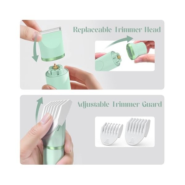 Tondeuse de bikini pour femme – Rasoir électrique indolore pour femme, rasoir électrique rechargeable pour femme, rasoir élec...