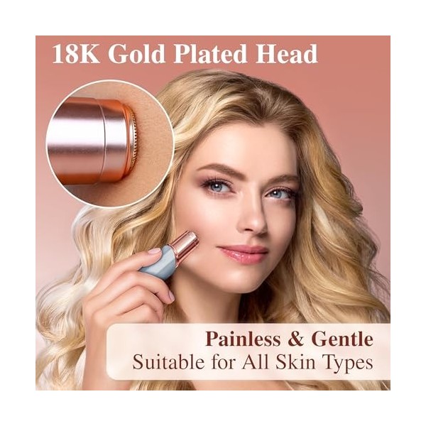 Épilation du visage pour femmes | Appareil de suppression de moustache lèvre supérieure Rasoir visage menton duvet fin tondeu...