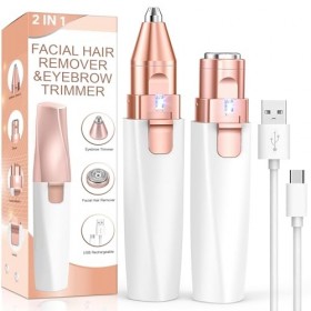 Vinmall Rasoir à sourcils électrique pour femme : tondeuse à sourcils pour femme, épilateur à sourcils et rasoir pour le visa...