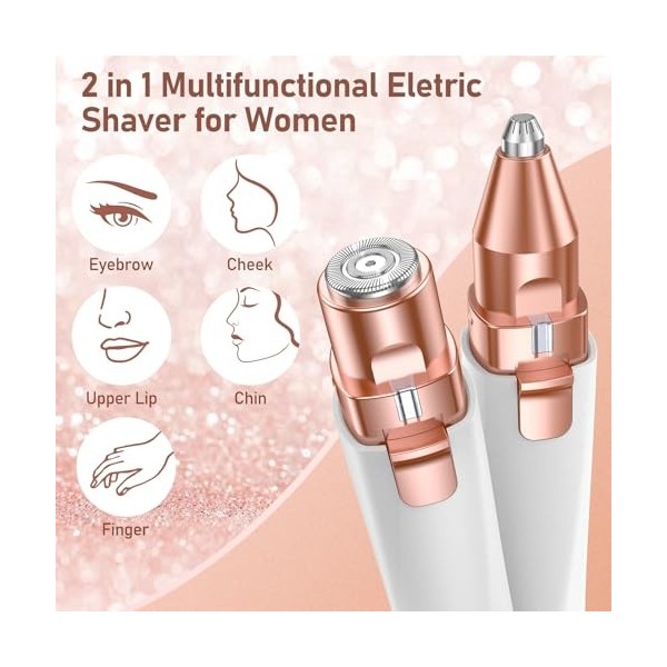 Vinmall Rasoir à sourcils électrique pour femme : tondeuse à sourcils pour femme, épilateur à sourcils et rasoir pour le visa...