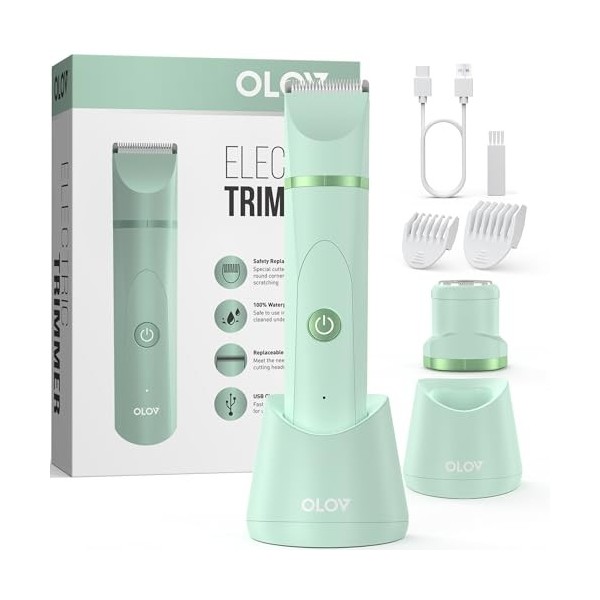 Rasoir intime pour femme, pour aisselles, bras, corps, visage, zone intime, utilisation humide et sèche, rechargeable avec st...