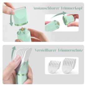 Rasoir intime pour femme, pour aisselles, bras, corps, visage, zone intime, utilisation humide et sèche, rechargeable avec st...