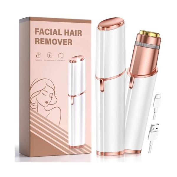 Épilateur facial pour femmes Épilation Visage Femme : rasoir électrique sans douleur pour le visage - Rasoir pour le visage f...