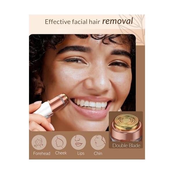 Épilateur facial pour femmes Épilation Visage Femme : rasoir électrique sans douleur pour le visage - Rasoir pour le visage f...