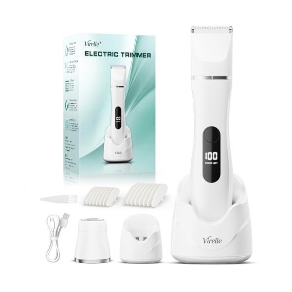 Rasoir Electrique Femme - Tondeuse Femme Intime Tout-En-Un Visage, Jambes, Aisselles & Corps Tondeuse Bikini Rasoir Maillot R...