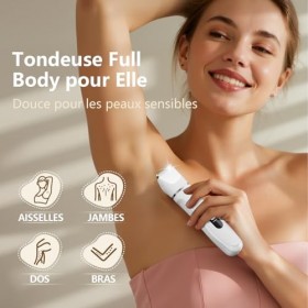 Rasoir Electrique Femme - Tondeuse Femme Intime Tout-En-Un Visage, Jambes, Aisselles & Corps Tondeuse Bikini Rasoir Maillot R...