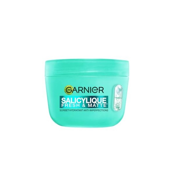 GARNIER – Salicylique – Crème Sorbet Hydratante Fresh et Matte - Crème Hydratante et Matifiante - Adoucit la Peau, Unifie le ...